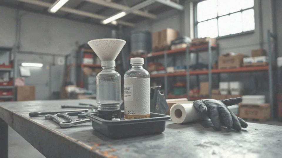 Jakie narzędzia są potrzebne do dolewania oleju do wózka paletowego?