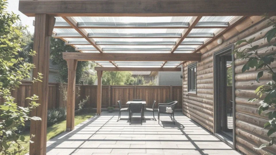 Pergola zadaszenie tarasu z drewna i poliwęglanu – komfort i styl